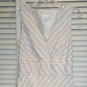 Loft pastel stripe v-neck sleeveless sz 4 dress